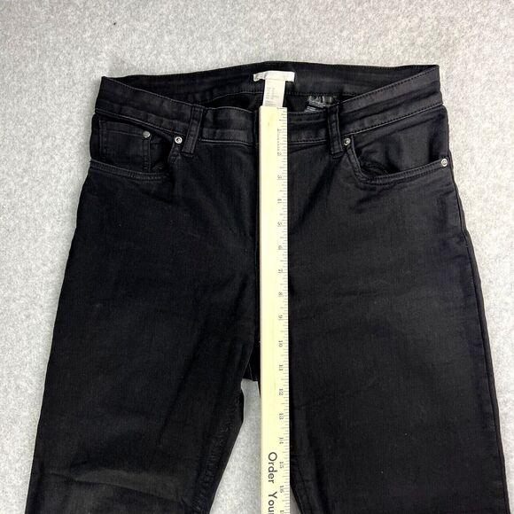 H&M Jeans Juniors 10 Black Slim Straight High Rise Stretch Denim Casual - Picture 7 of 13
